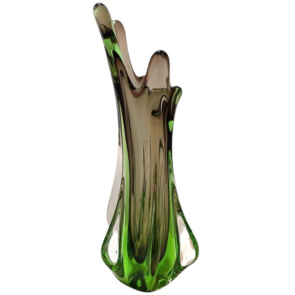 Vintage 1960s Murano Art Glass Sommerso Stretch Fingers Swung Vase 11" Italy - Picture 5 of 15